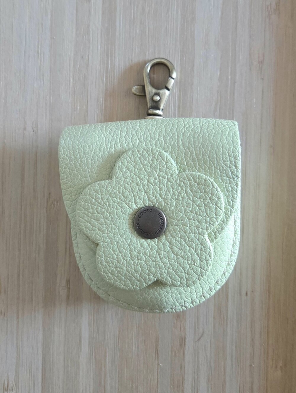 Portland Leather Petunia Pouch Keychain Bagcharm in Shadow Lime